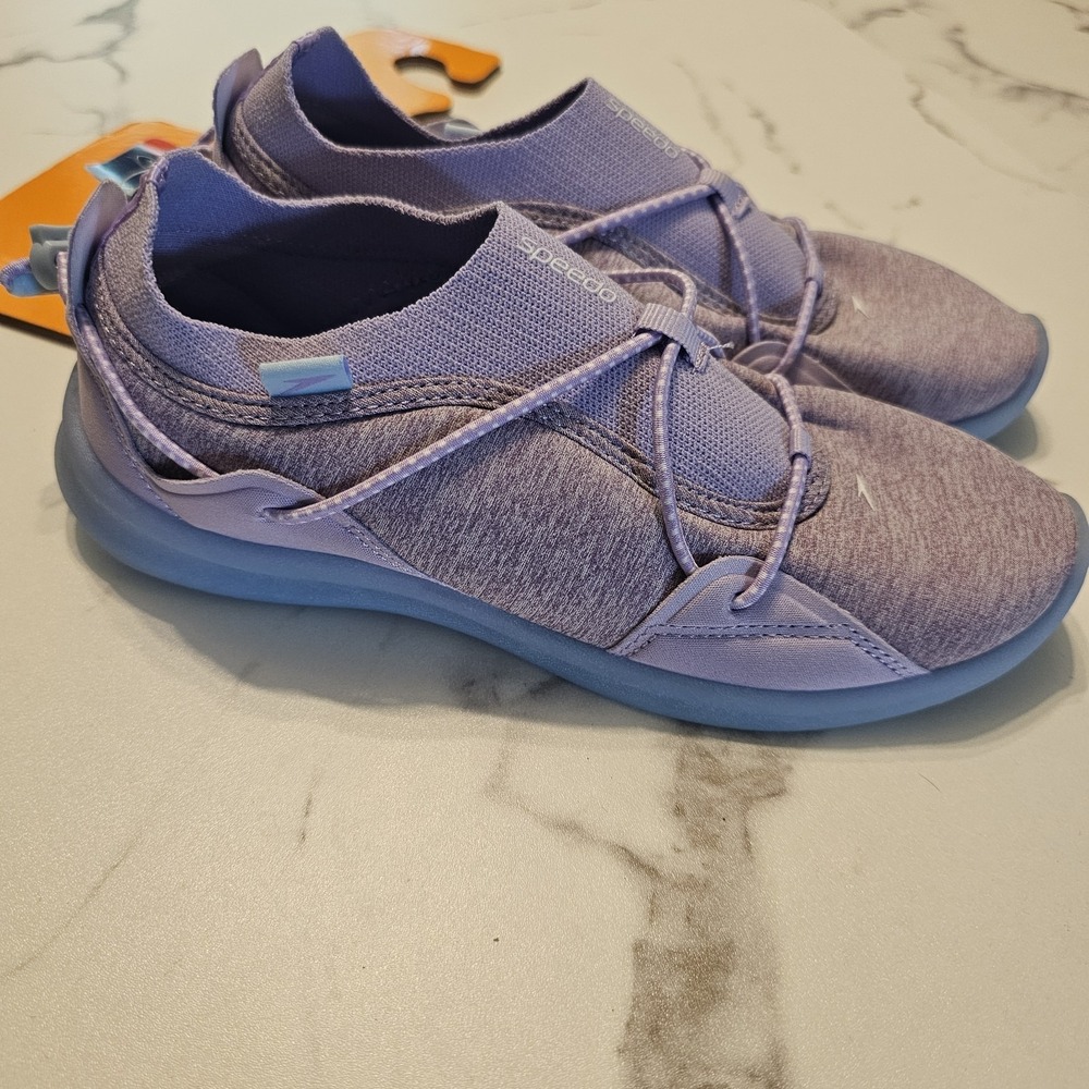 Speedo Aqua Trek‎ Water Shoes Kids Junior Size M 2-3 Lavender Breeze Hawaii NWT
